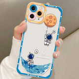 a person holding a phone case with a cartoon character