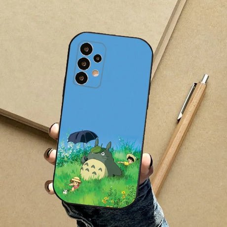 A person holding a phone case with a cartoon character