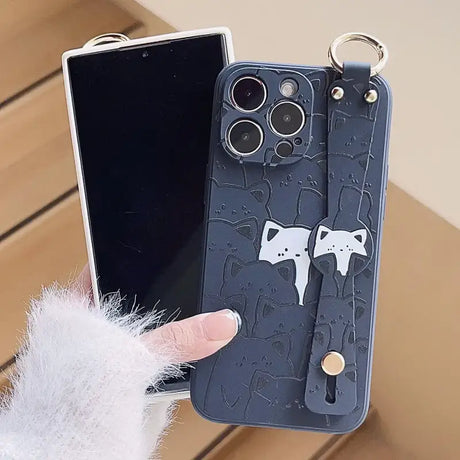 A person holding a phone case with a phone in it