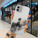 a person holding a phone case with a marble pattern