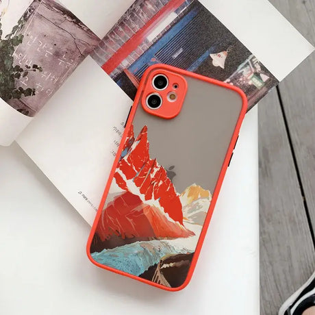 A person holding a phone case with a picture on it