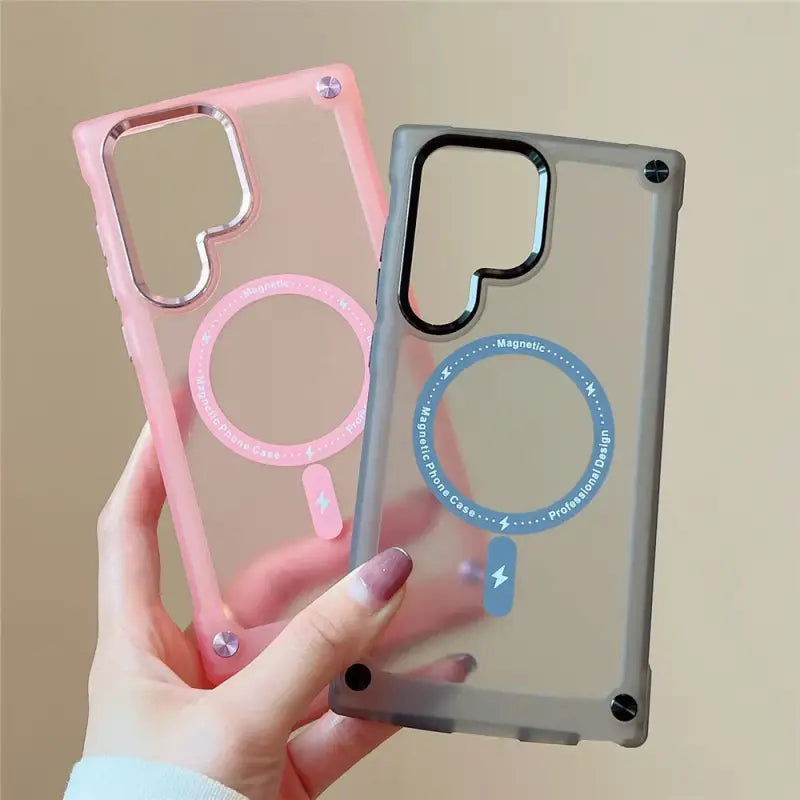 a person holding a phone case with a ring