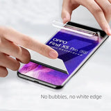 a person using a phone screen to display a purple galaxy