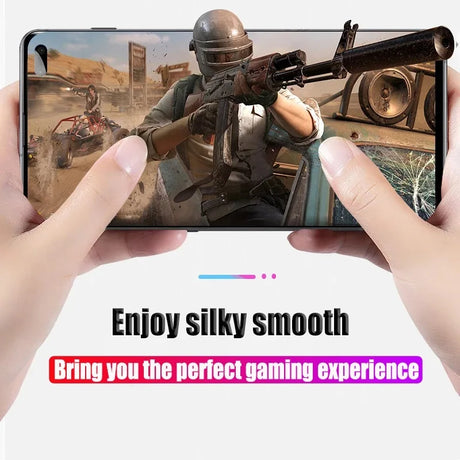 a person holding a phone with the text enjoy skymoh