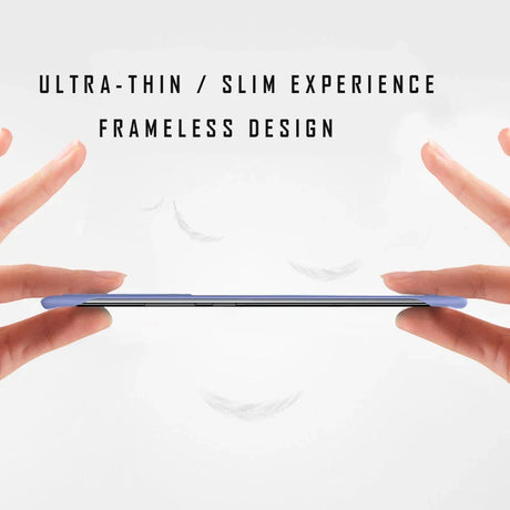 a person holding a phone with the text ultra - thin experience