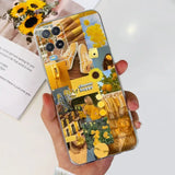 a person holding a phone with a yellow flower