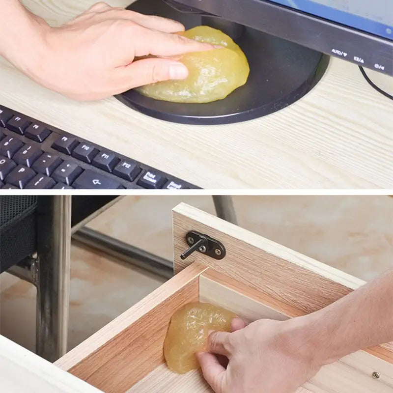 a person using a piece of wood to make a drawer