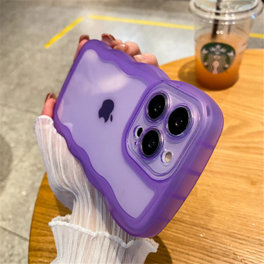 A person holding a purple phone case