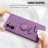 a person holding a purple phone case