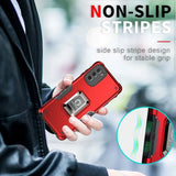 a person holding a red phone case