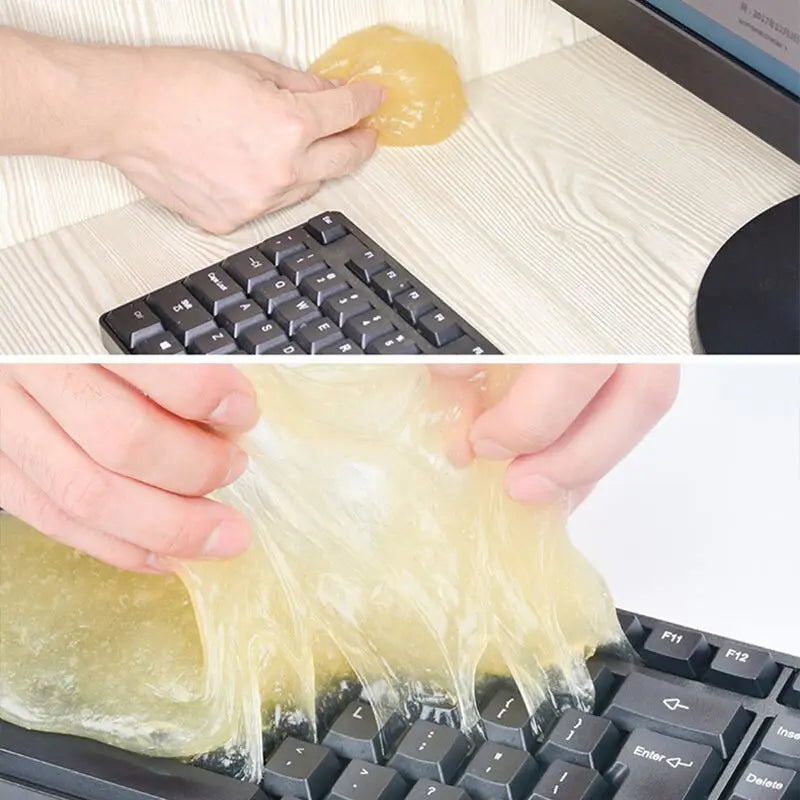 a person using a plastic bag to remove the plastic