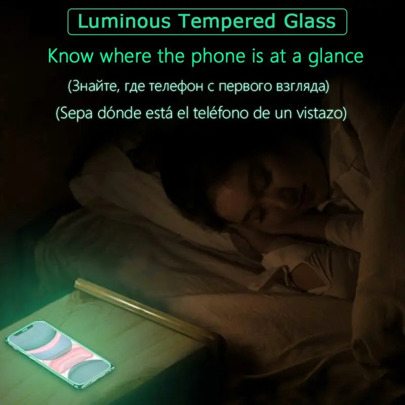 a person sleeping in bed under a green light