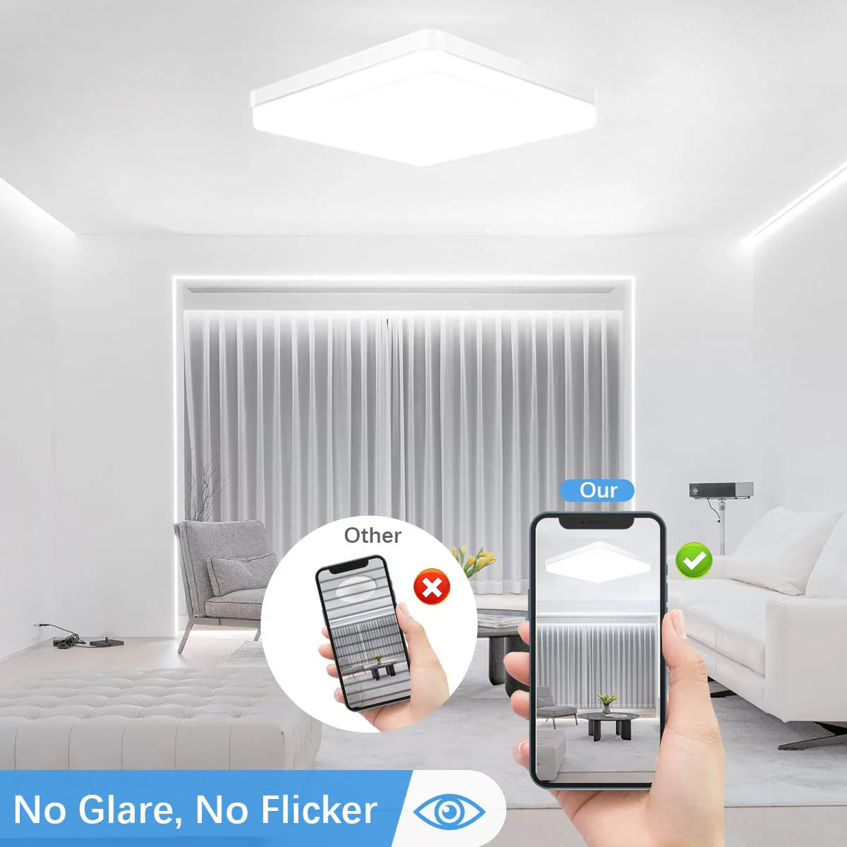 a person holding a smart light with a smart app