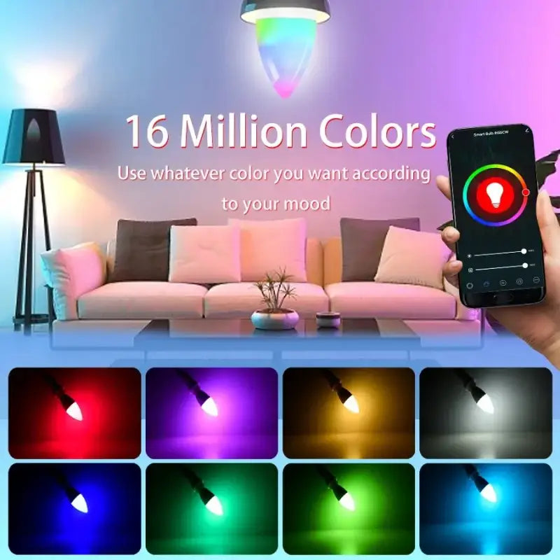 a person holding a smart phone with a colorful light