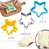 A person cutting a star shaped cookie