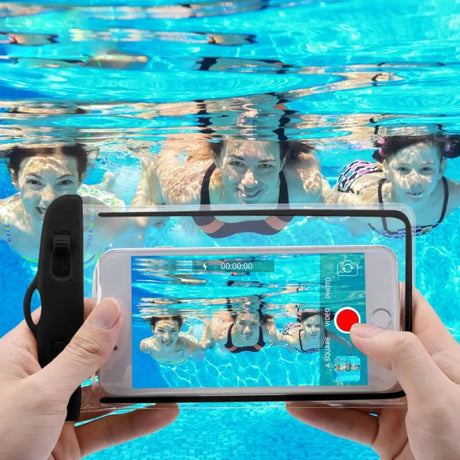 a person taking a photo of a swimming pool
