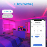 a phone with the app on it showing a room with a bed and a tv