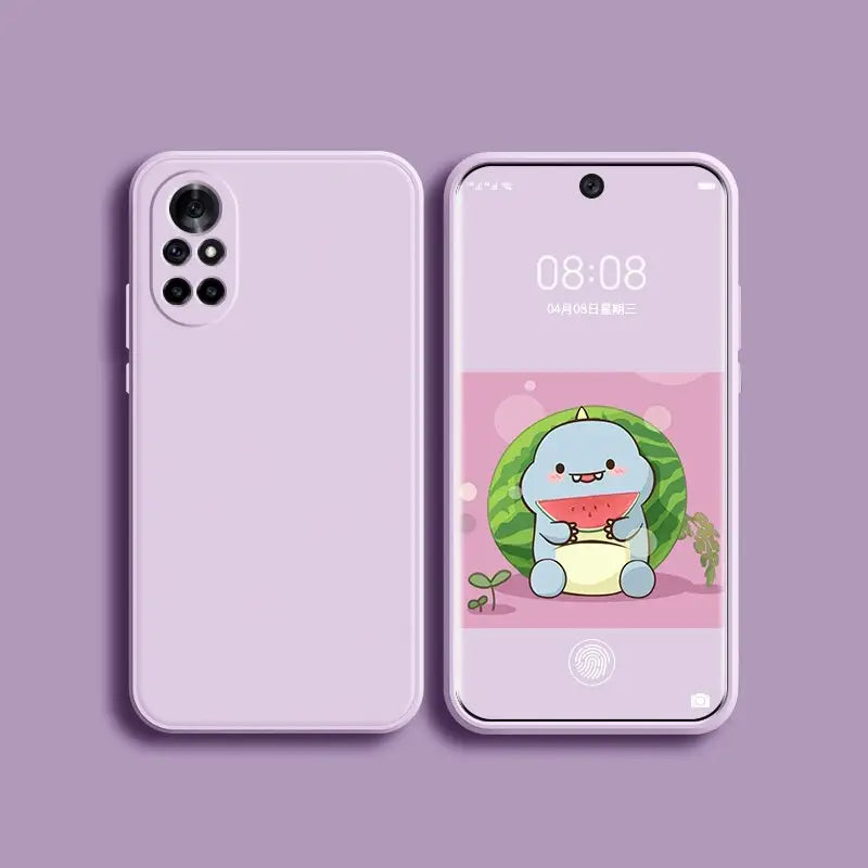 A phone with a cartoon character on the screen