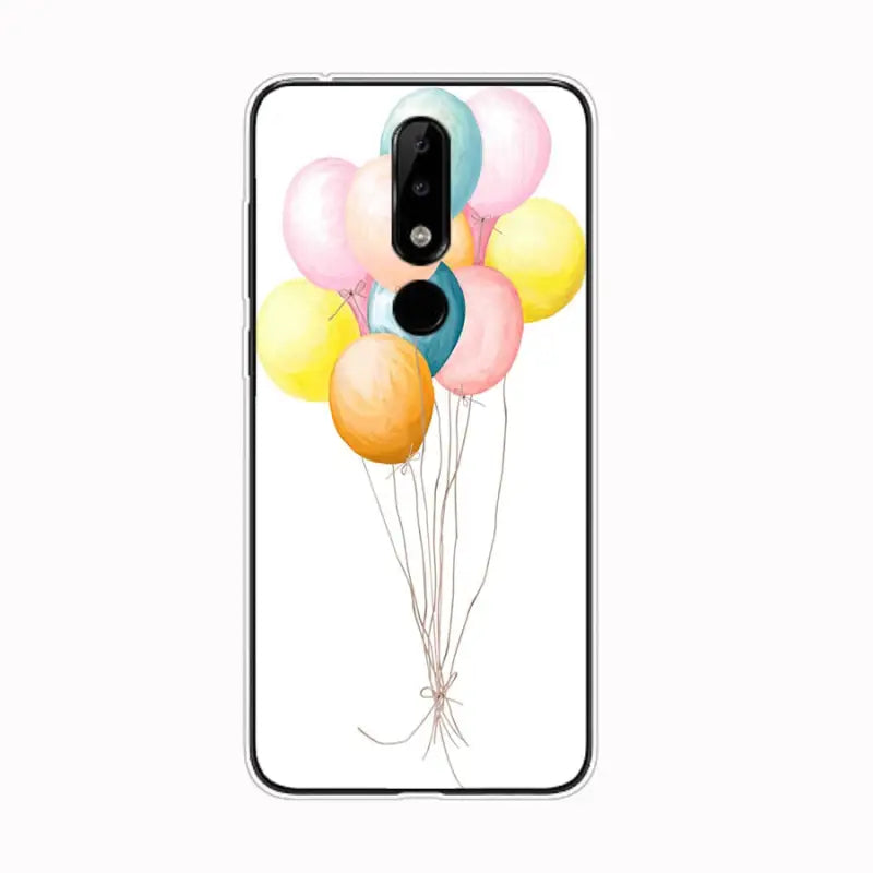 a phone case with balloons on it