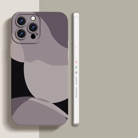 a phone case with a black and white image of a cat