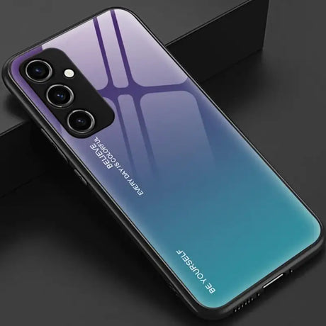 A phone case with a blue and purple gradient design