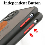 the iphone case is shown with the red button
