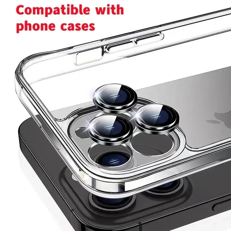 a phone case with two buttons and a camera lens