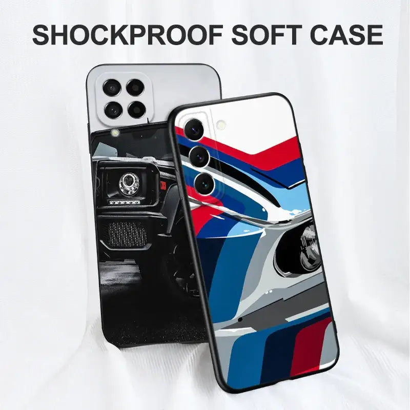 a phone case with a car design on it