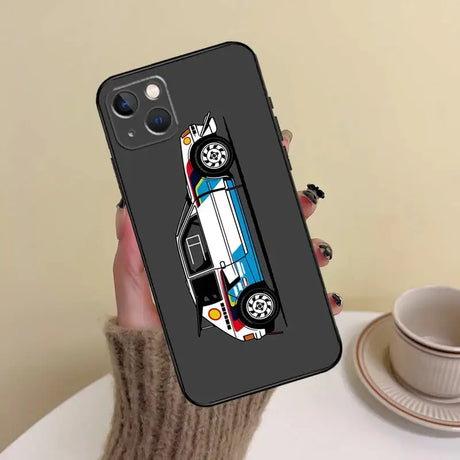 A phone case with a car design on it