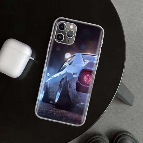 A phone case with a car on it