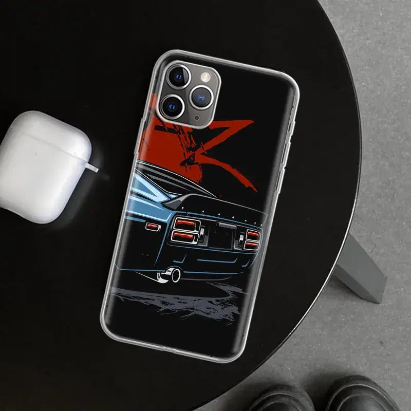 a phone case with a car on it