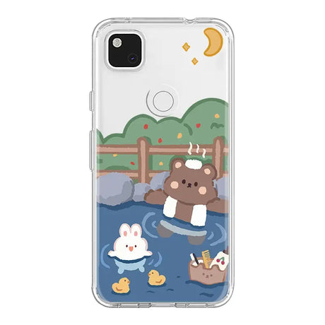 a phone case with a cartoon animal and other animals