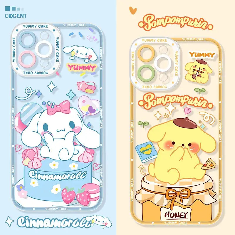 A phone case with a cartoon character design