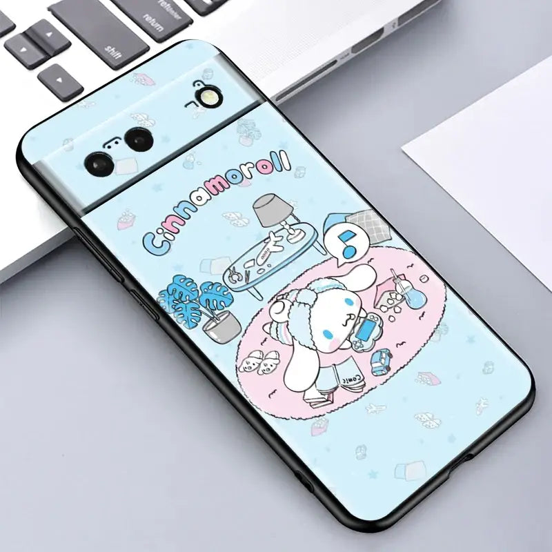 A phone case with a cartoon character design