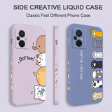 a phone case with a cartoon cat and dog design