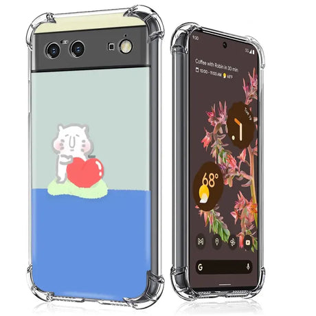 the back and front of a phone case with a cartoon character on it