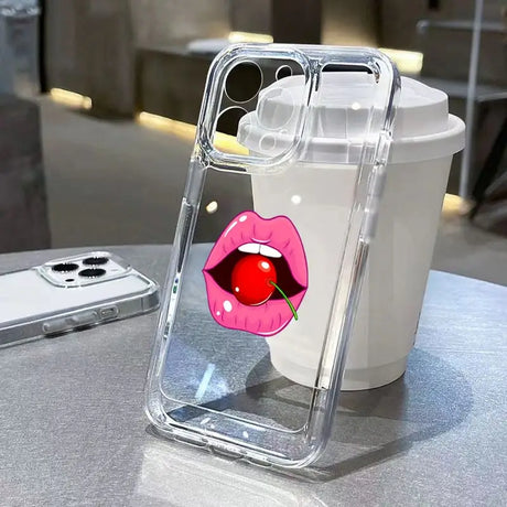 a phone case with a lip on it