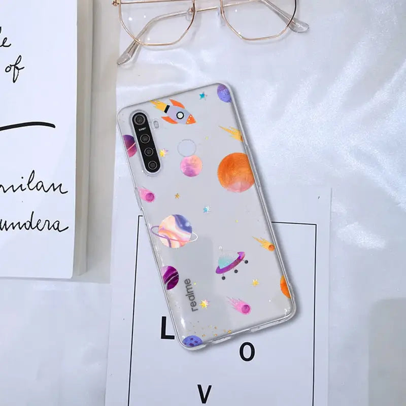 a phone case with a colorful design on it