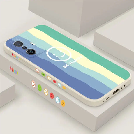 a phone with a colorful design on it