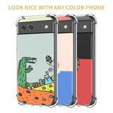 a close up of three cell phones with a cartoon on them