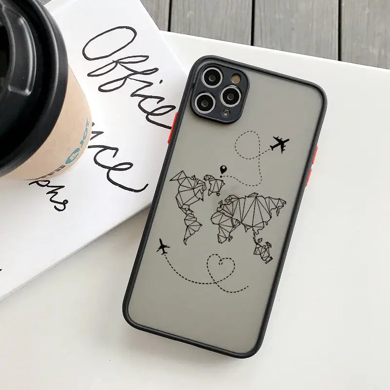a phone case with a drawing of a dragon on it