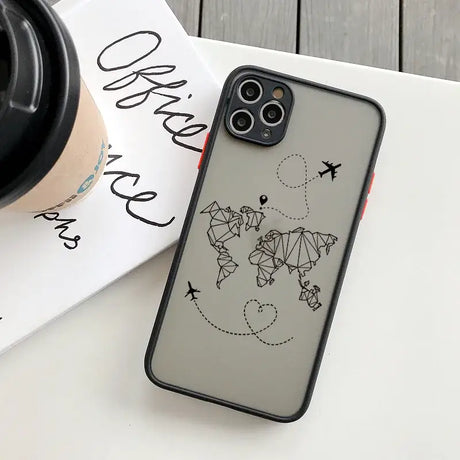 A phone case with a drawing of a dragon on it