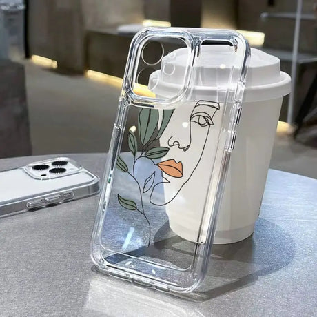 a phone case with a face on it