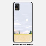 a phone case with a landscape and a sky background