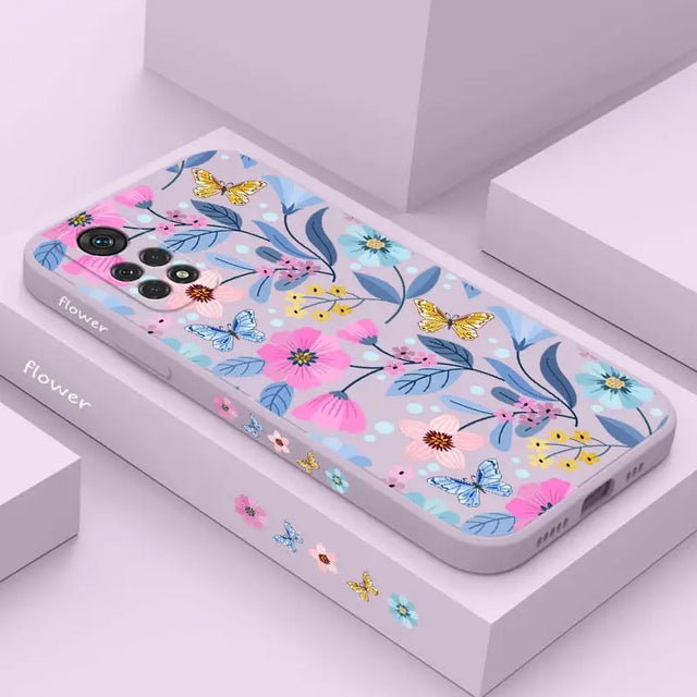 a phone case with a floral pattern on it