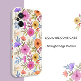 the liquid phone case is made from premium silicon material and features a beautiful floral pattern