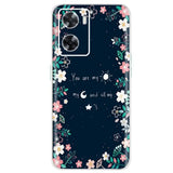 the back of a phone case with a floral pattern