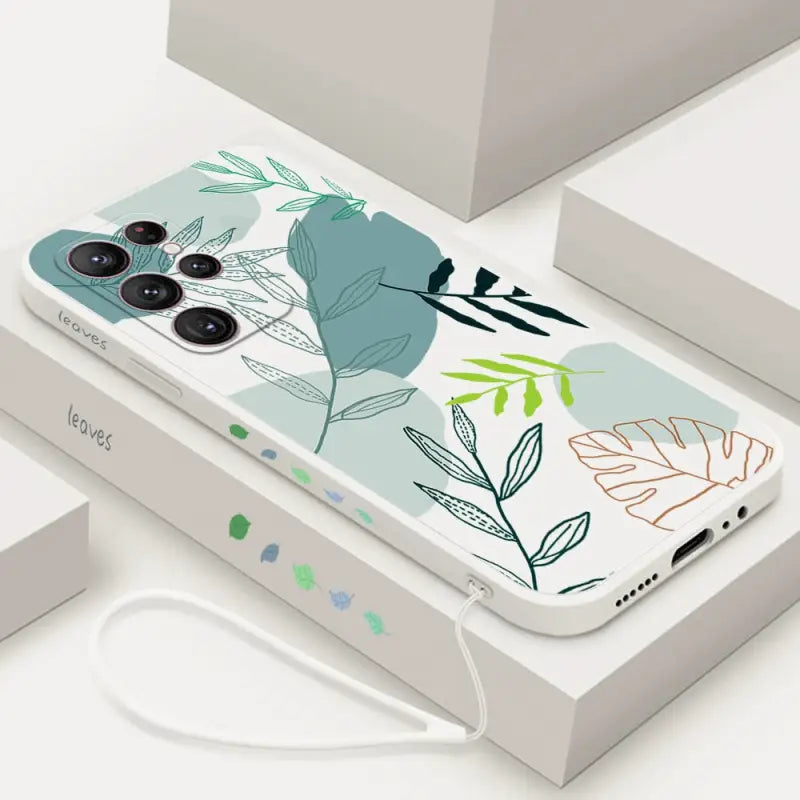 a phone case with a floral design