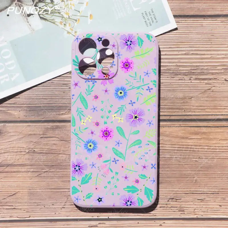 a phone case with a floral pattern on it