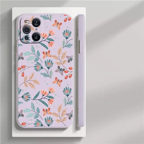 A phone case with a floral pattern on it